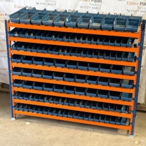 Garage Workshop Shed Storage Plastic Parts Bins Pallet Racking with Timber decks